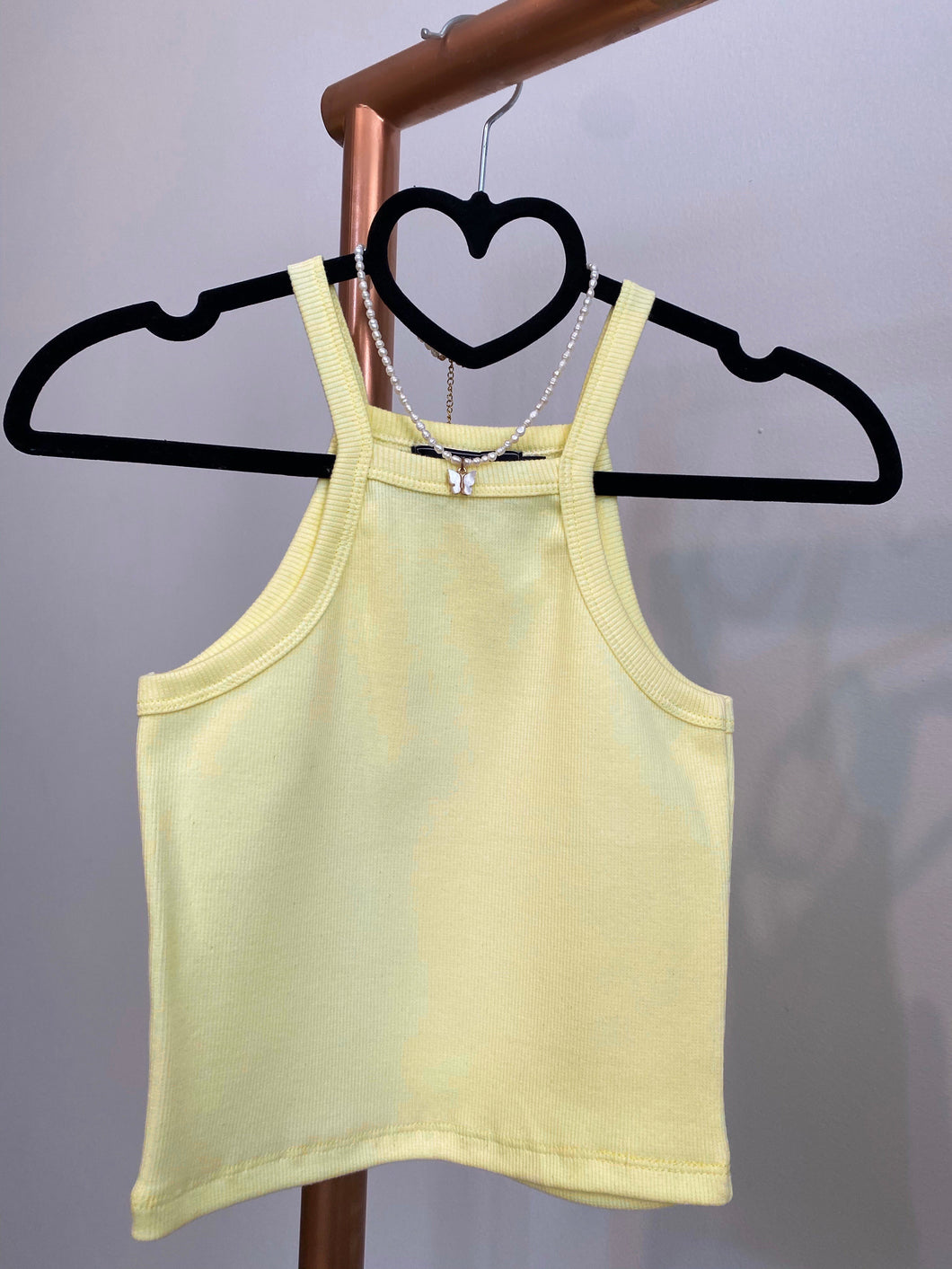 Ribbed Halter Top Baby yellow