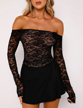 Cargar imagen en el visor de la galería, Fiore Lace Long Sleeve Negro
