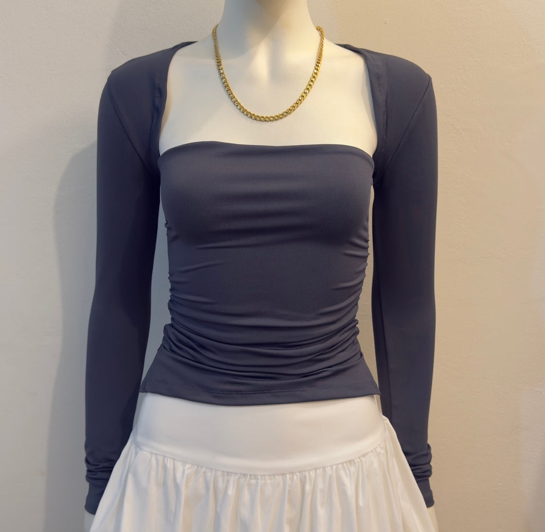 2 piezas Strapless gris