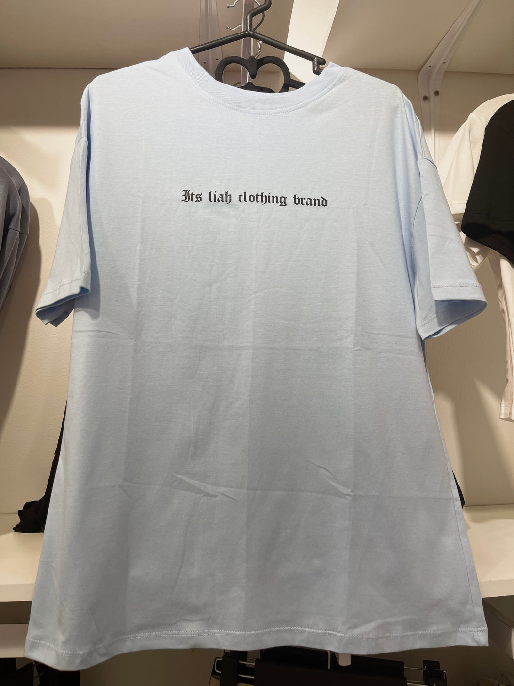 T shirt oversize “Its liah Brand” celeste