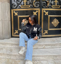 Cargar imagen en el visor de la galería, Luxury Varsity Jacket Black /Black
