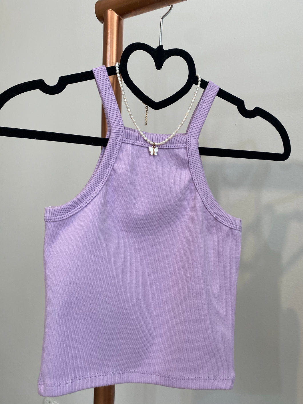 Ribbed Halter Top Lilac