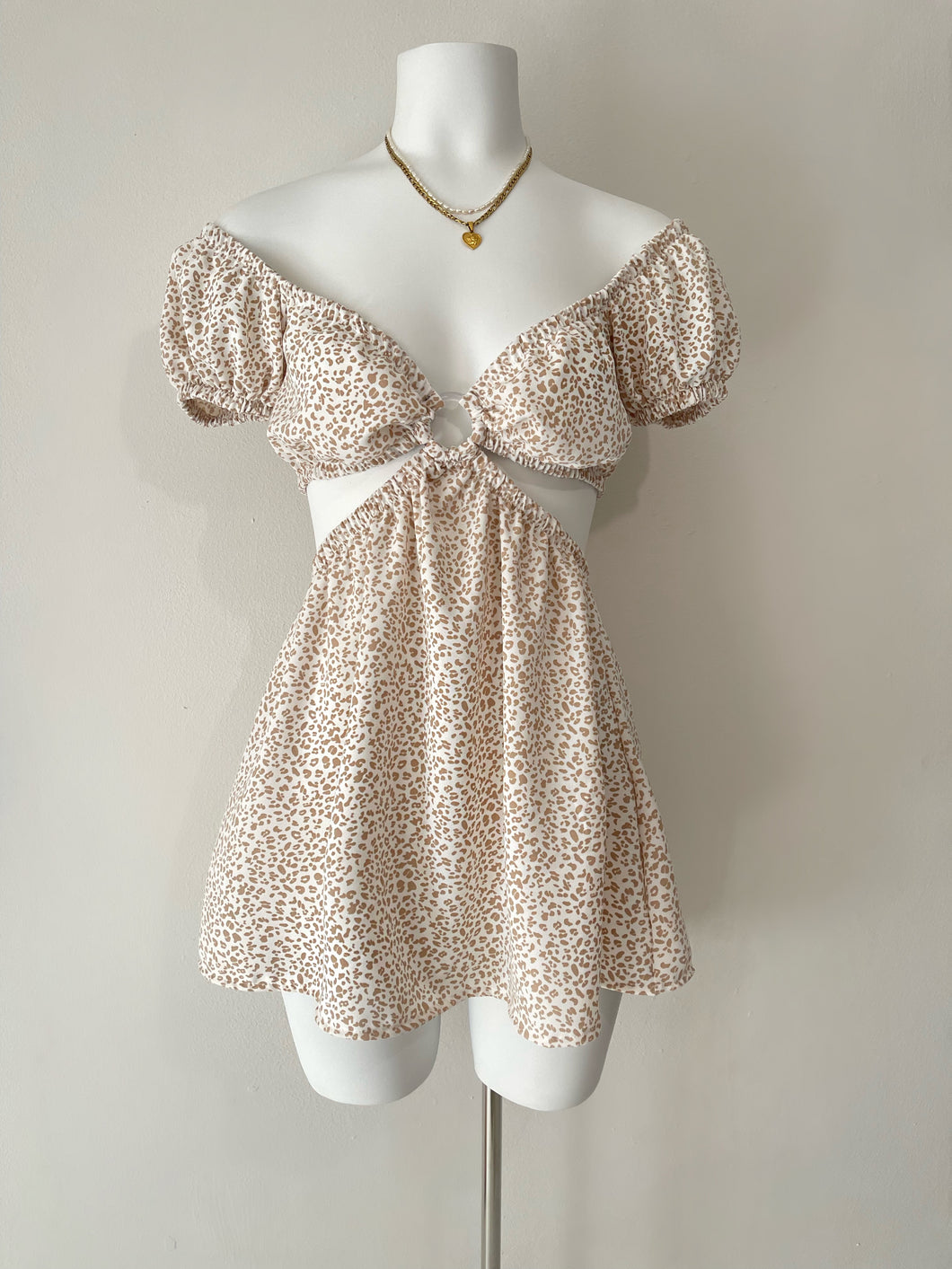 Sunny Dress white & Nude Print