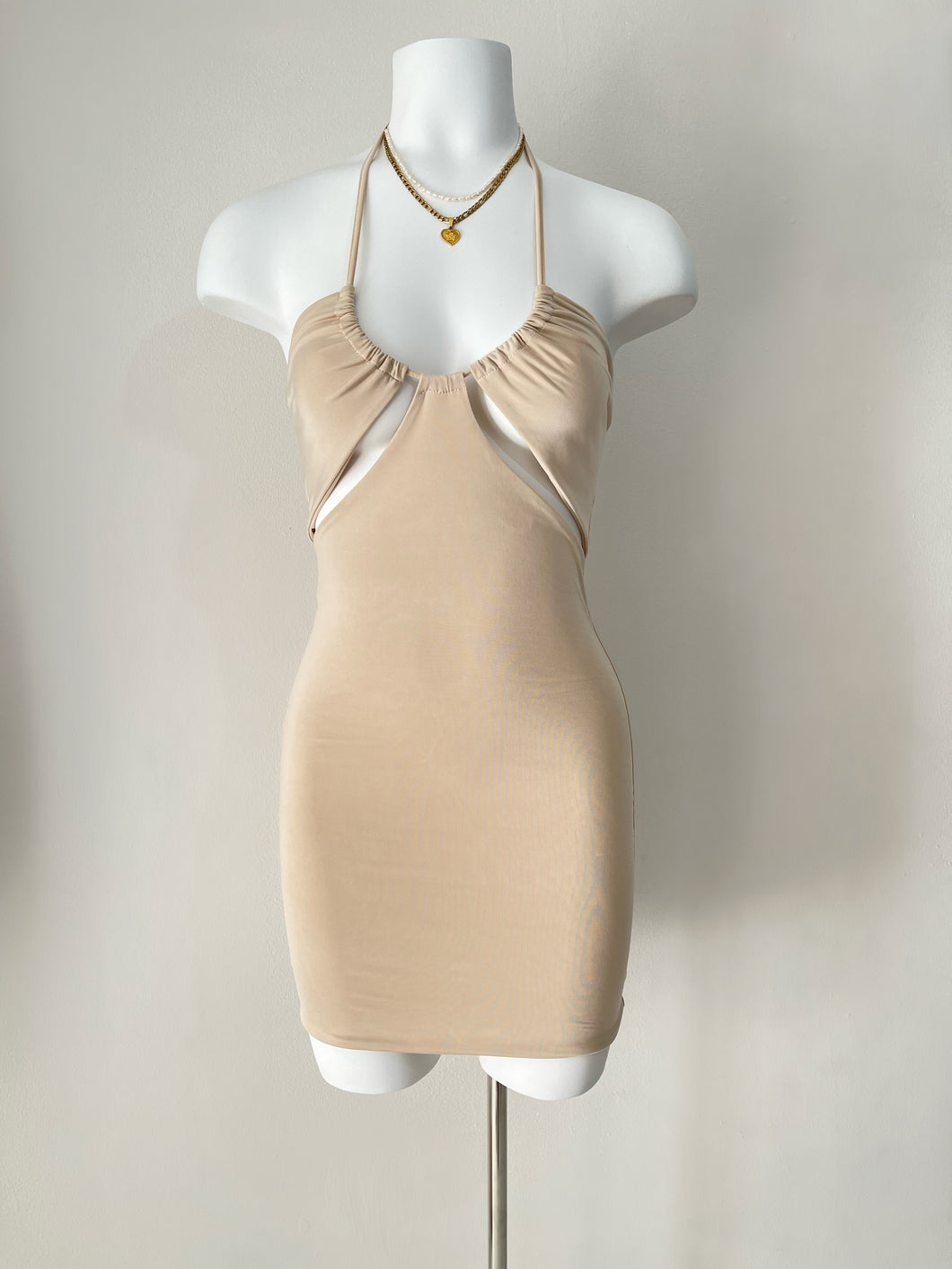 Foxy Cut Dress Nude