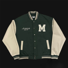 Cargar imagen en el visor de la galería, Luxury Varsity Jacket Green /Beige
